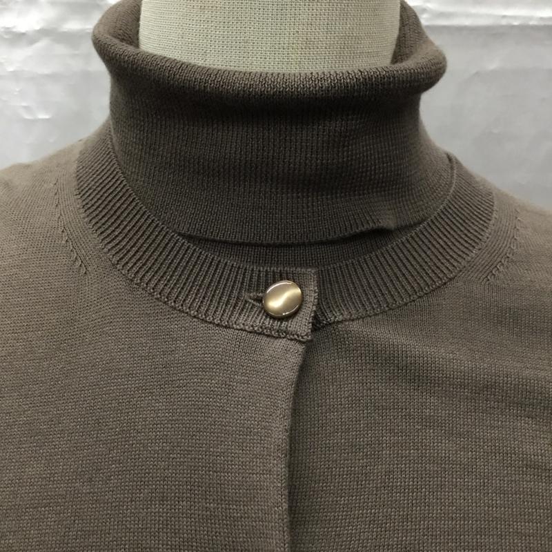 ユナイテッドアローズ UNITED ARROWS アンサンブルニット 長袖 1528-106-0078 UGCB コットン カーディガン ノースリーブニット タートルネック クルーネック 無地 茶 / ブラウン / レディース USED 古着 中古 10107483