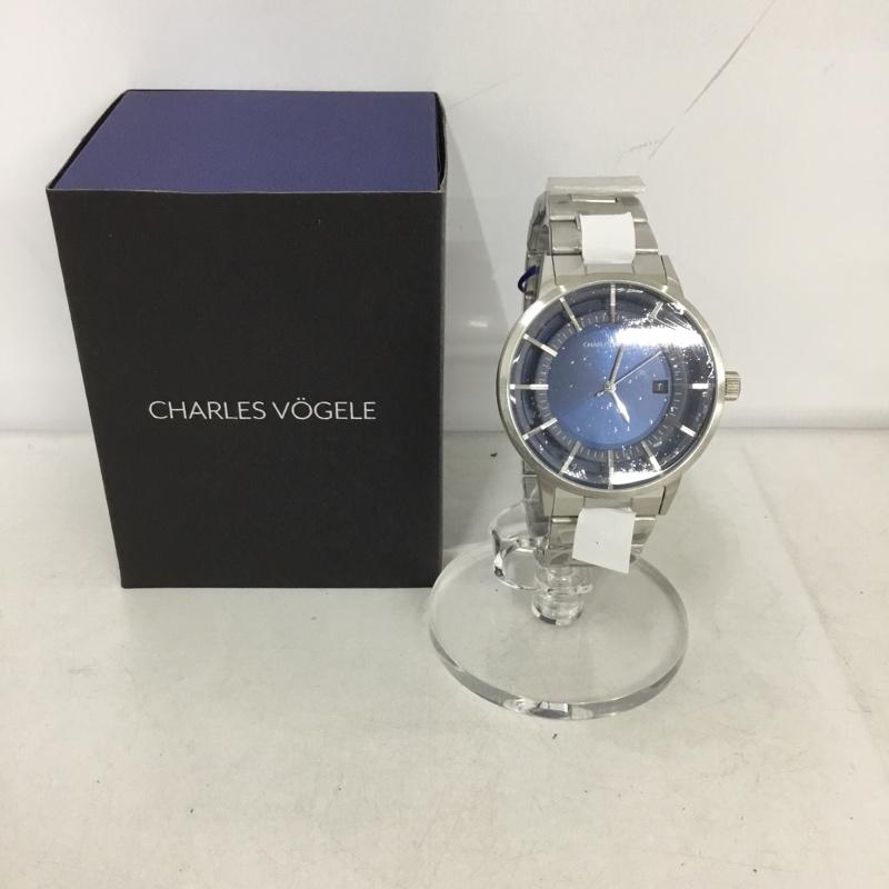 シャルルホーゲル CHARLESVOGELE 腕時計 アナログ(クォーツ式) V0719 箱有 ロゴ、文字 銀 / シルバー / X 紺 / ネイビー / メンズ USED 古着 中古 10134929