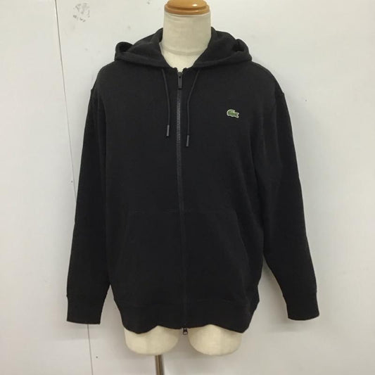 ラコステ LACOSTE パーカー 長袖 長袖パーカー ジップアップパーカー スウェット 6 ロゴ、文字 黒 / ブラック /  メンズ USED 古着 中古 10124925
