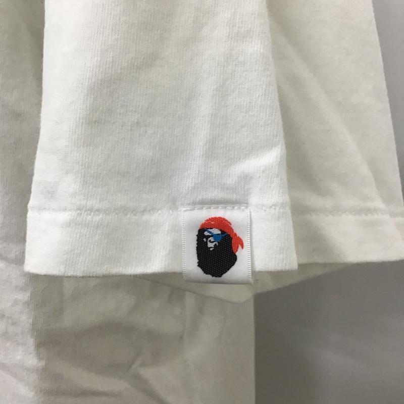 アベイシングエイプ A BATHING APE Tシャツ 半袖 半袖カットソー プリントTシャツ クルーネックカットソー XL プリント 白 / ホワイト / メンズ USED 古着 中古 10105547