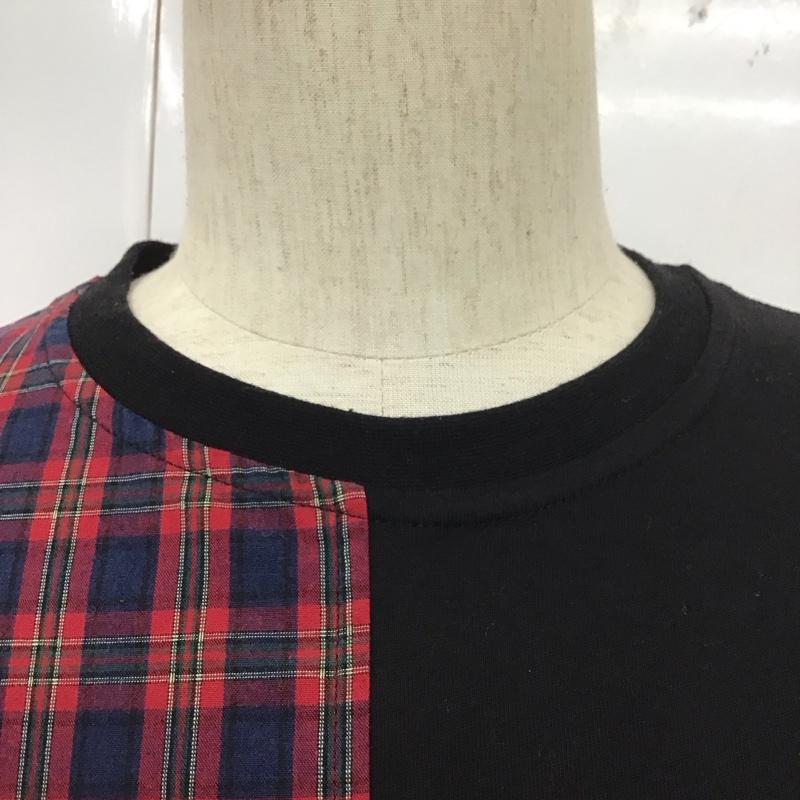 キャスパージョン CASPER JOHN Tシャツ 半袖 半袖カットソー プリントTシャツ クルーネックカットソー 無地 X チェック 黒 / ブラック / X マルチカラー / マルチカラー /  メンズ USED 古着 中古 10110799
