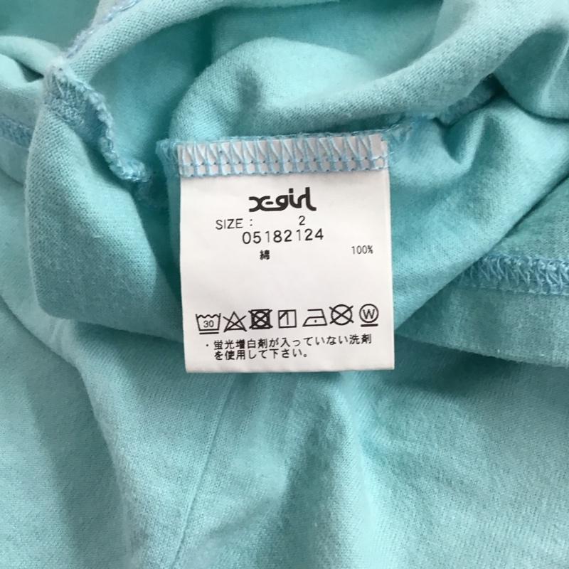 エックスガール X-girl Tシャツ 半袖 2 プリント 水色 / ライトブルー / レディース USED 古着 中古 10146757