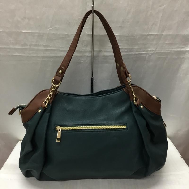 グローブ grove トートバッグ トートバッグ ショルダー 2WAY 無地 緑 / グリーン / X 茶 / ブラウン / レディース USED 古着 中古 10115249