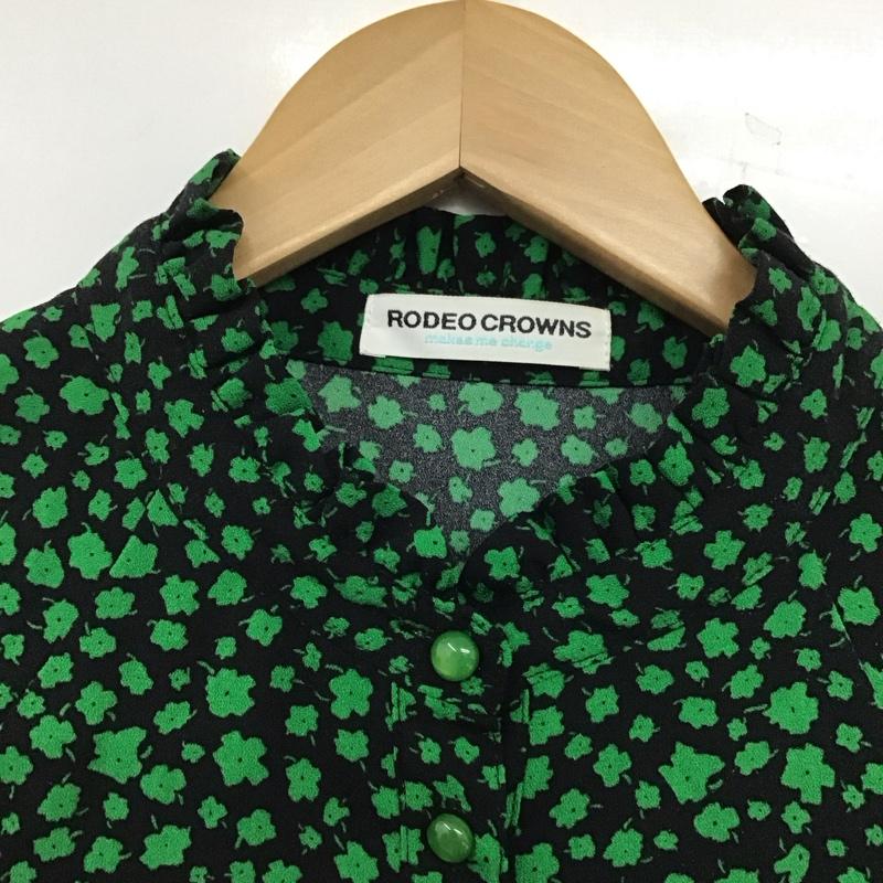 ロデオクラウンズ Rodeo Crowns ワンピース ロングスカート 420DAM33-0620 フローラルフリルワンピース 小花柄ロングワンピ FREE プリント 紺 / ネイビー / X 緑 / グリーン / レディース USED 古着 中古 10136042