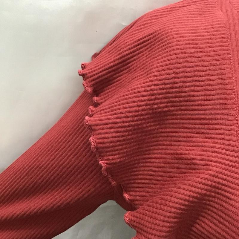 アズールバイマウジー AZUL BY MOUSSY カットソー 長袖 268GAC80-002G リブ 肩フリル M 無地 ボルドー / ボルドー / レディース USED 古着 中古 10115873