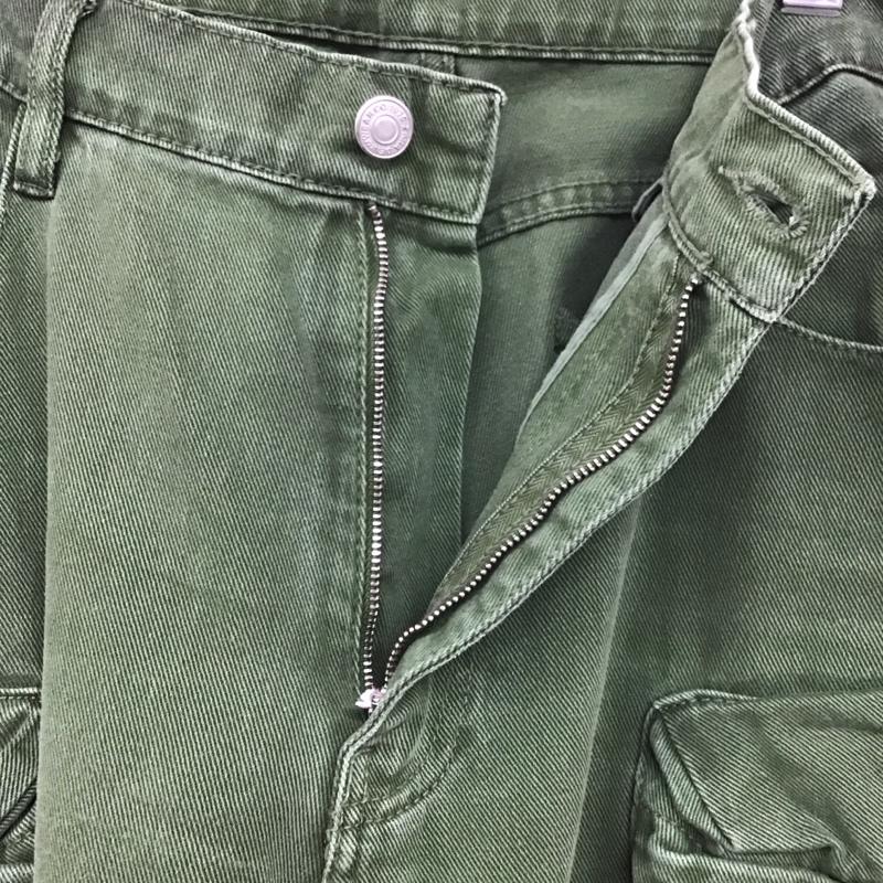 ザラ ZARA パンツ ワークパンツ、ペインターパンツ ワークパンツ ワイドパンツ カジュアルパンツ 無地 カーキ / カーキ / メンズ USED 古着 中古 10127146