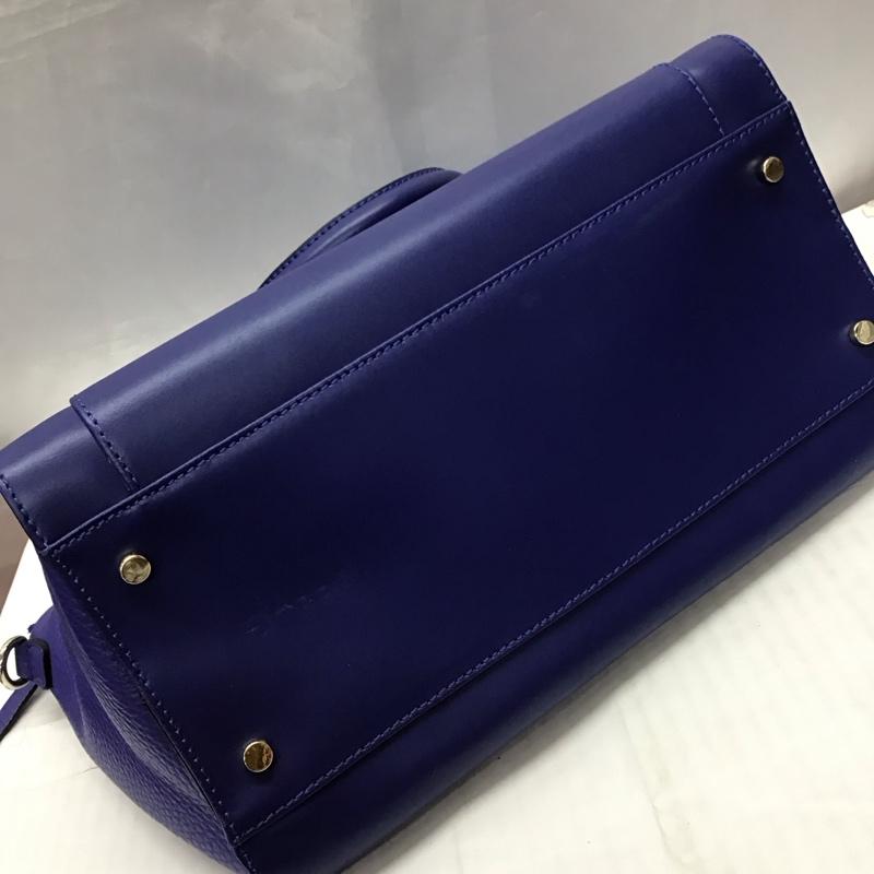 ケイトスペード Kate Spade トートバッグ トートバッグ レザー 牛革 ショルダー 2WAY ロゴ、文字 紫 / パープル / X 青 / ブルー / レディース USED 古着 中古 10118204