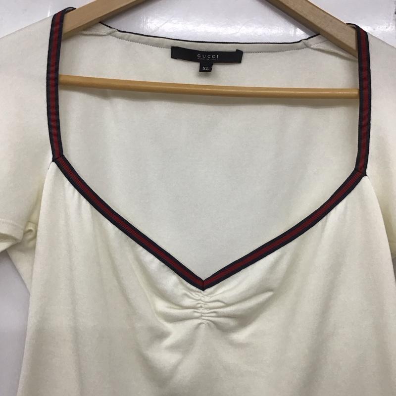 グッチ GUCCI カットソー 半袖 XL 無地 白 / ホワイト / レディース USED 古着 中古 10133313