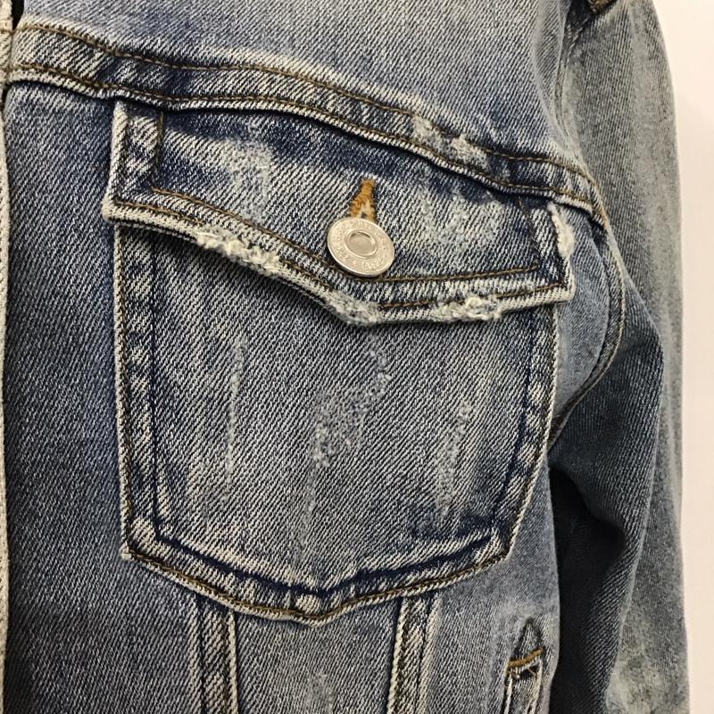 ザラ ZARA ジャケット、上着 ジャケット、ブレザー 4979 022 406 デニムジャケット S ダメージ加工 青 / ブルー / レディース USED 古着 中古 10109698