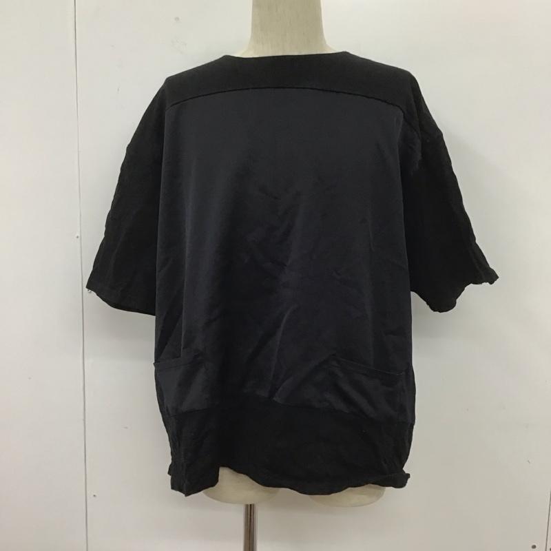 ハレ HARE カットソー 半袖 半袖カットソー クルーネックカットソー フリルカットソー 切り替えカットソー M 無地 黒 / ブラック / X 紺 / ネイビー / メンズ USED 古着 中古 10106733
