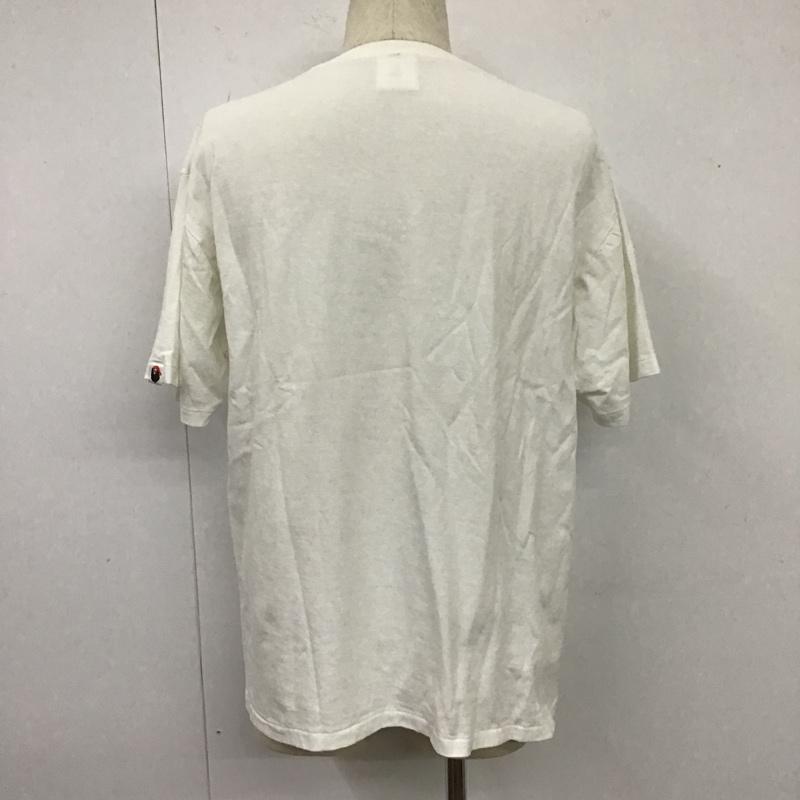 アベイシングエイプ A BATHING APE Tシャツ 半袖 半袖カットソー プリントTシャツ クルーネックカットソー XL プリント 白 / ホワイト / メンズ USED 古着 中古 10105547