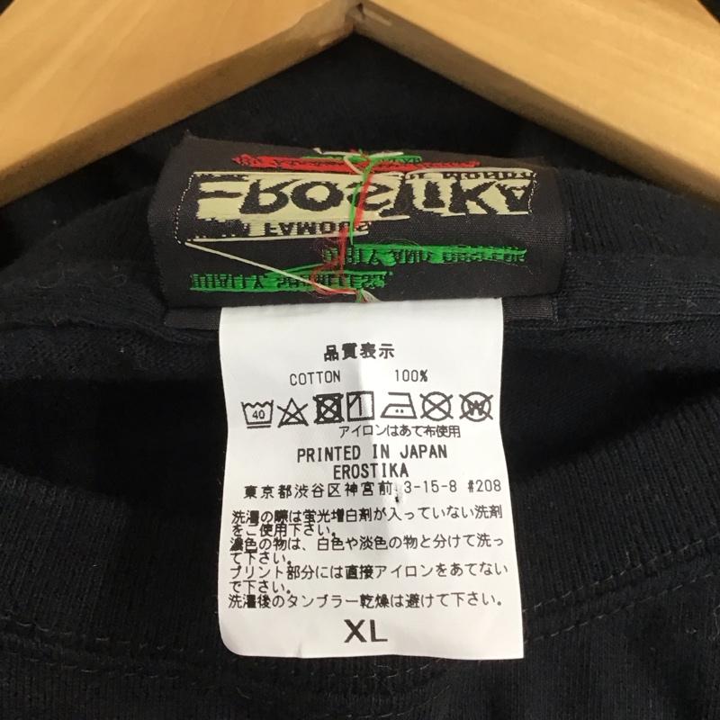 エロスティカ EROSTiKA Tシャツ 半袖 半袖カットソー プリントTシャツ クルーネックカットソー cobra XL プリント 黒 / ブラック / メンズ USED 古着 中古 10134617
