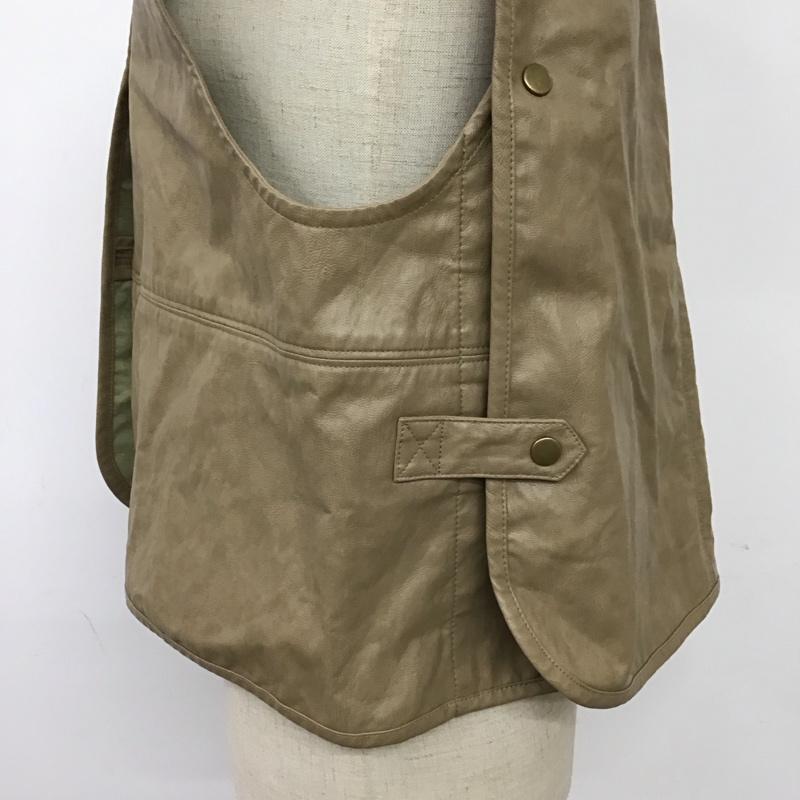 フリークスストア FREAK S STORE ベスト ベスト ベスト ノースリーブカットソー 前ボタン FREE 無地 ベージュ / ベージュ / レディース USED 古着 中古 10119478