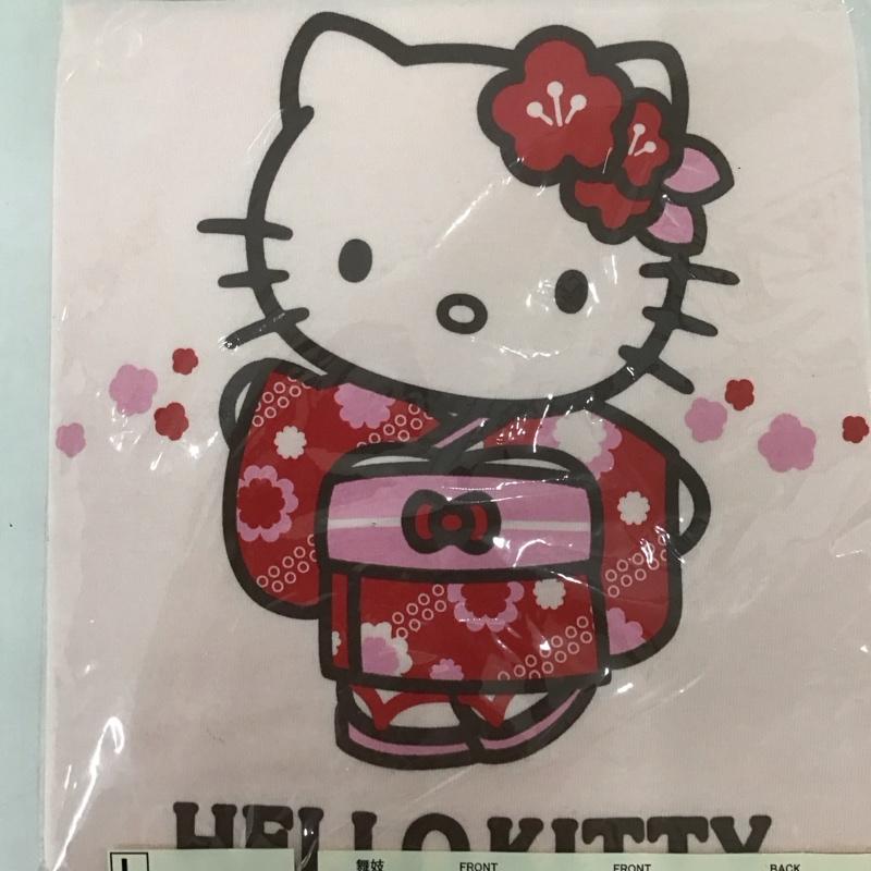 豊天商店 ぶーでんしょうてん Tシャツ 半袖 舞妓 キティ サンリオ キャラT L プリント X キャラクター 桃 / ピンク / レディース USED 古着 中古 10127538