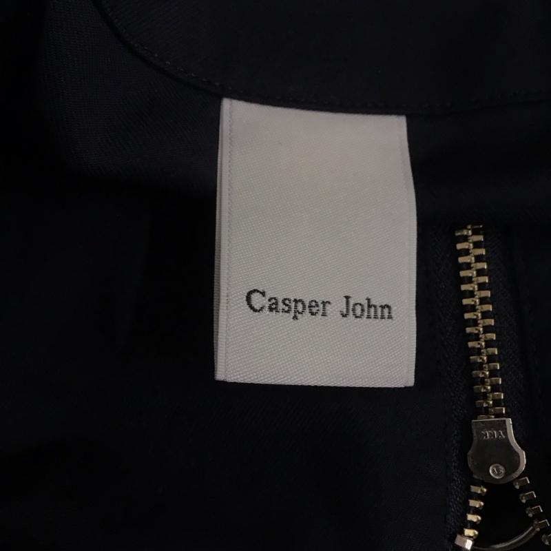 キャスパージョン CASPER JOHN カットソー 半袖 半袖カットソー ネックジップアップカットソー サイドラインカットソー 無地 紺 / ネイビー / メンズ USED 古着 中古 10106732
