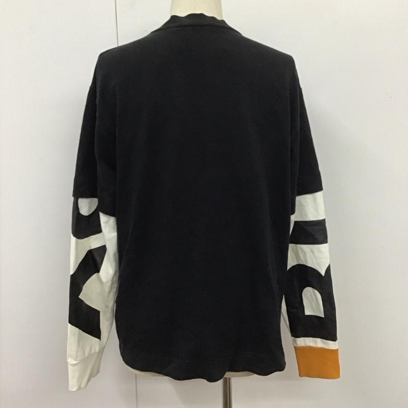 バーバリーロンドン Burberry London カットソー 長袖 長袖カットソー クルーネックカットソー ロングスリーブカットソー プリントTシャツ M プリント 白 / ホワイト / X 黒 / ブラック /  メンズ USED 古着 中古 10110390