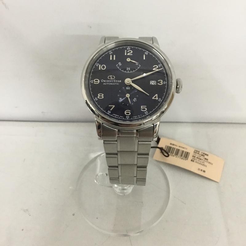 オリエントスター ORIENTSTAR 腕時計 アナログ(自動巻き) RK-AW0001L 日本製 ロゴ、文字 銀 / シルバー / X 紺 / ネイビー / メンズ USED 古着 中古 10127483