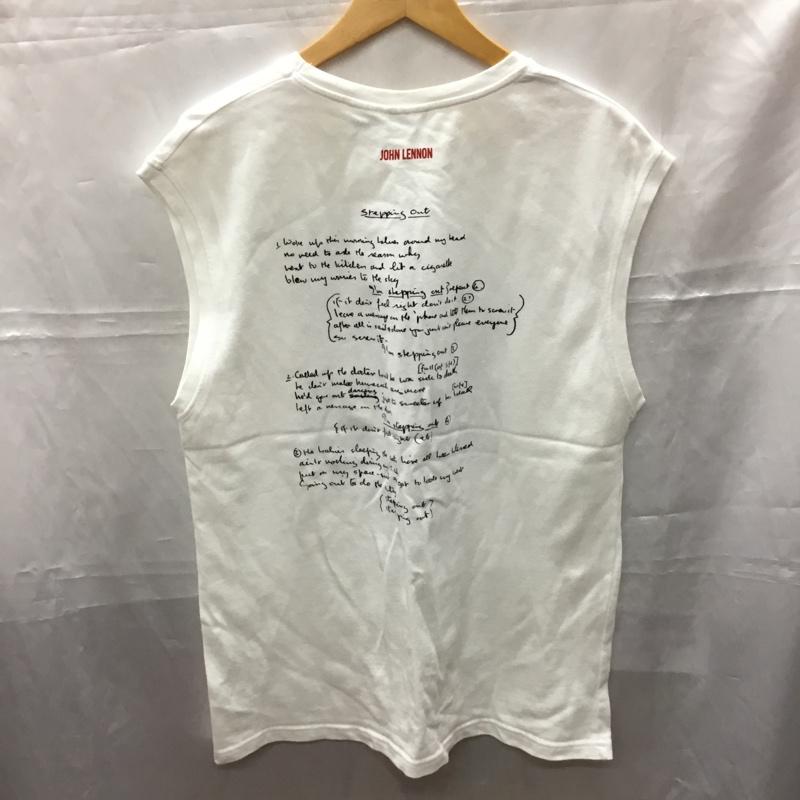 ザラ ZARA タンクトップ タンクトップ ノースリーブ JHON LENNON L プリント 白 / ホワイト / メンズ USED 古着 中古 10110689
