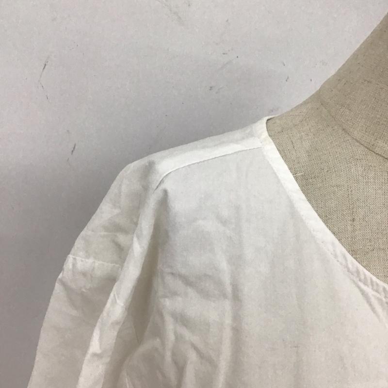 ザラ ZARA シャツ、ブラウス 七分袖 8351 237 250 ノーカラー M 無地 白 / ホワイト / レディース USED 古着 中古 10114236
