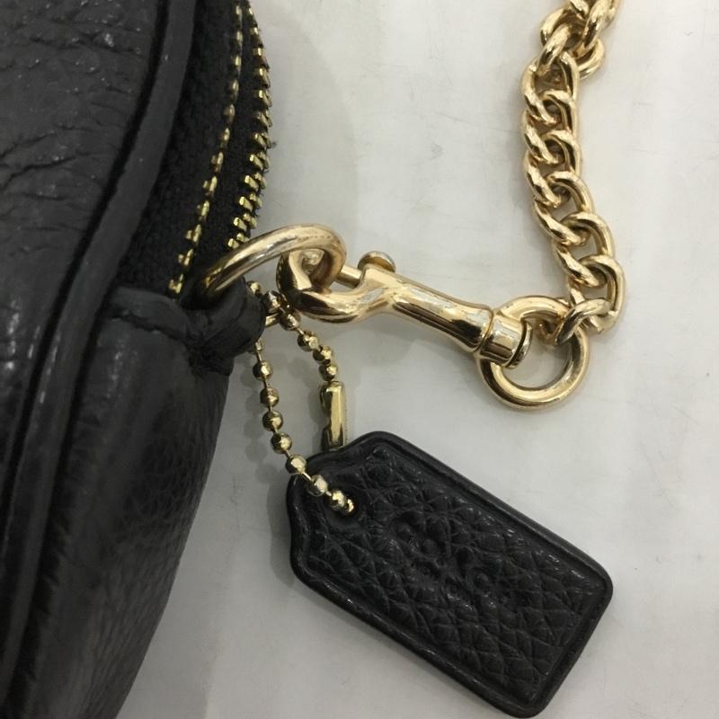 コーチ COACH ショルダーバッグ ショルダーバッグ F72490 チェーン ミニショルダー ロゴ、文字 黒 / ブラック / X 金 / ゴールド / レディース USED 古着 中古 10124185