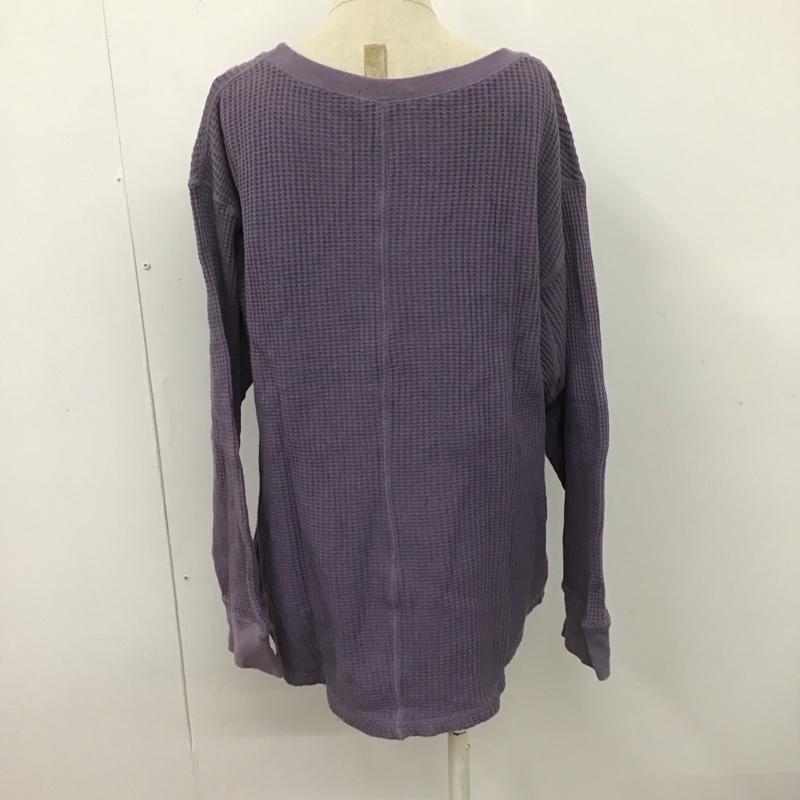 ニコアンド niko and... カットソー 長袖 ST85TC03AD ワッフルカットソー 4 無地 紫 / パープル /  レディース USED 古着 中古 10108193