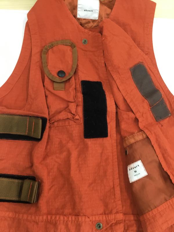 ユーズドクロージング used clothes ベスト ベスト dezert リップストップベスト ベルクロ M 無地 橙 / オレンジ / メンズ USED 古着 中古 10110112