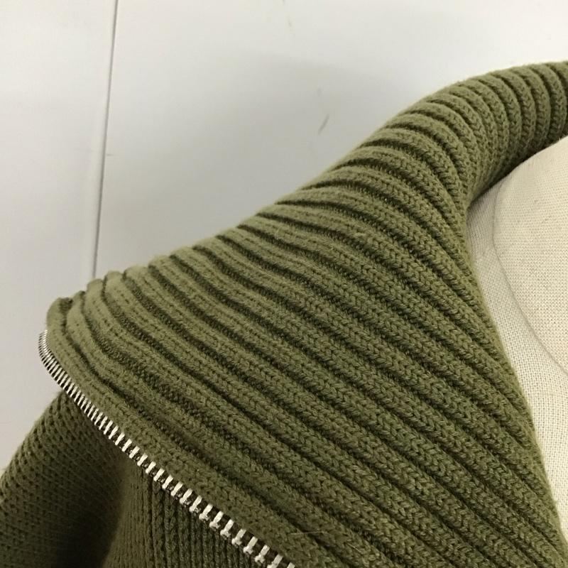 ザラ ZARA ニット、セーター 長袖 長袖ニットカットソー セーター ジップアップネック M 無地 カーキ / カーキ / レディース USED 古着 中古 10118529