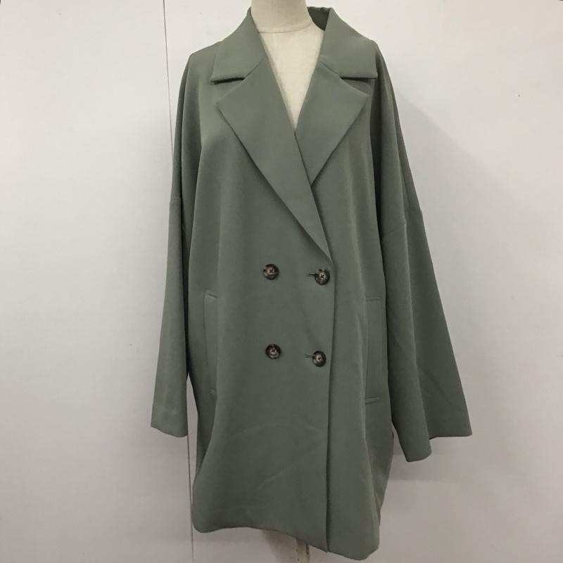 ローリーズファーム LOWRYS FARM ジャケット、上着 ジャケット、ブレザー LF721005AD ダブルクロスジャケット オーバーサイズ FREE 無地 薄緑 / ライトグリーン / レディース USED 古着 中古 10112036