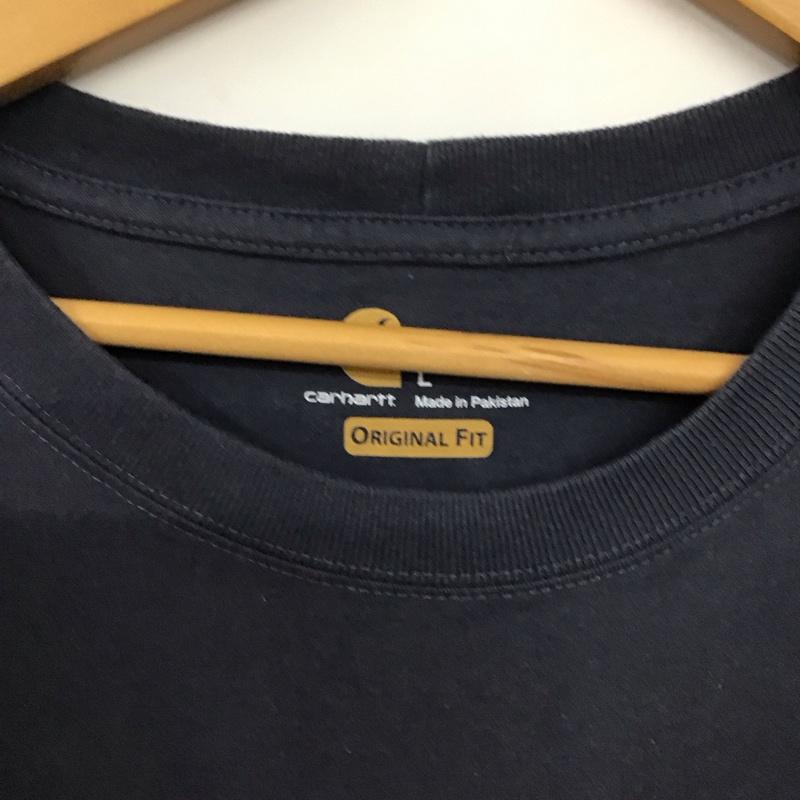 カーハート Carhartt Tシャツ 半袖 半袖カットソー プリントTシャツ クルーネックカットソー L ロゴ、文字 紺 / ネイビー / メンズ USED 古着 中古 10137661