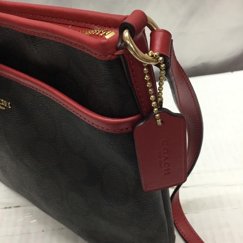 コーチ COACH ショルダーバッグ ショルダーバッグ F29210 シグネチャー ロゴ、文字 赤 / レッド / X ダークブラウン / ダークブラウン / レディース USED 古着 中古 10117647