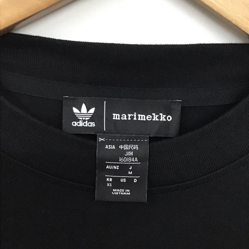 アディダス adidas ワンピース ミニスカート H20487 マリメッコ ブラック Tドレス ロングTシャツ ワンピース marimekko M ロゴ、文字 X プリント 黒 / ブラック / レディース USED 古着 中古 10131671