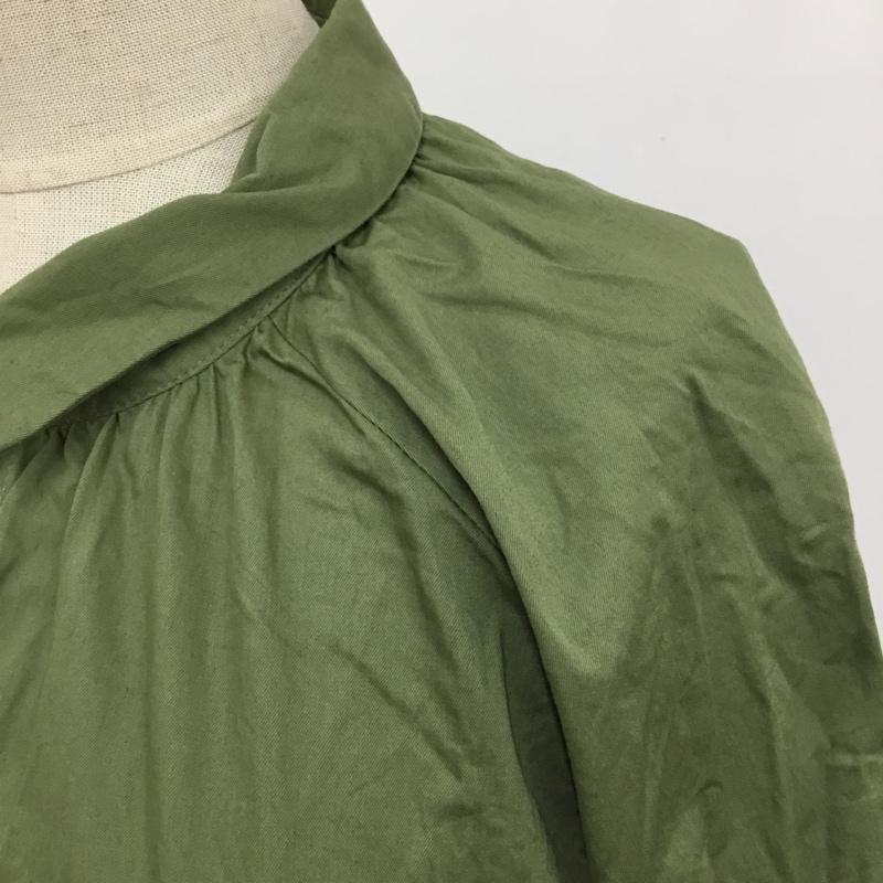 ザラ ZARA ワンピース ロングスカート 長袖ロングワンピース フレアワンピース 切り替えワンピース シャツワンピース M 無地 カーキ / カーキ / レディース USED 古着 中古 10115805