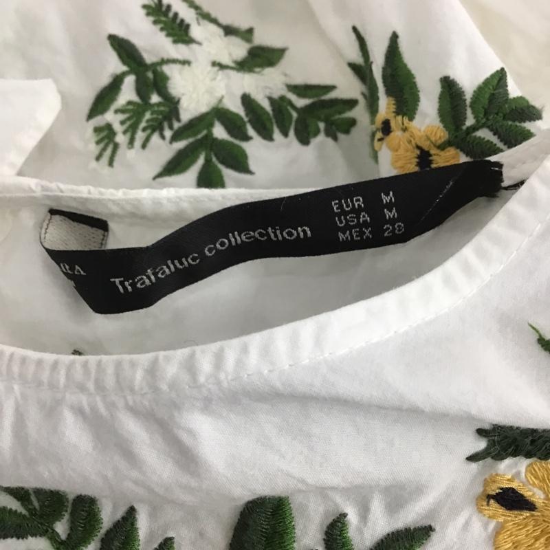 ザラ ZARA カットソー 長袖 7521 001 250 肩フリル M 刺繍 白 / ホワイト /  レディース USED 古着 中古 10107149