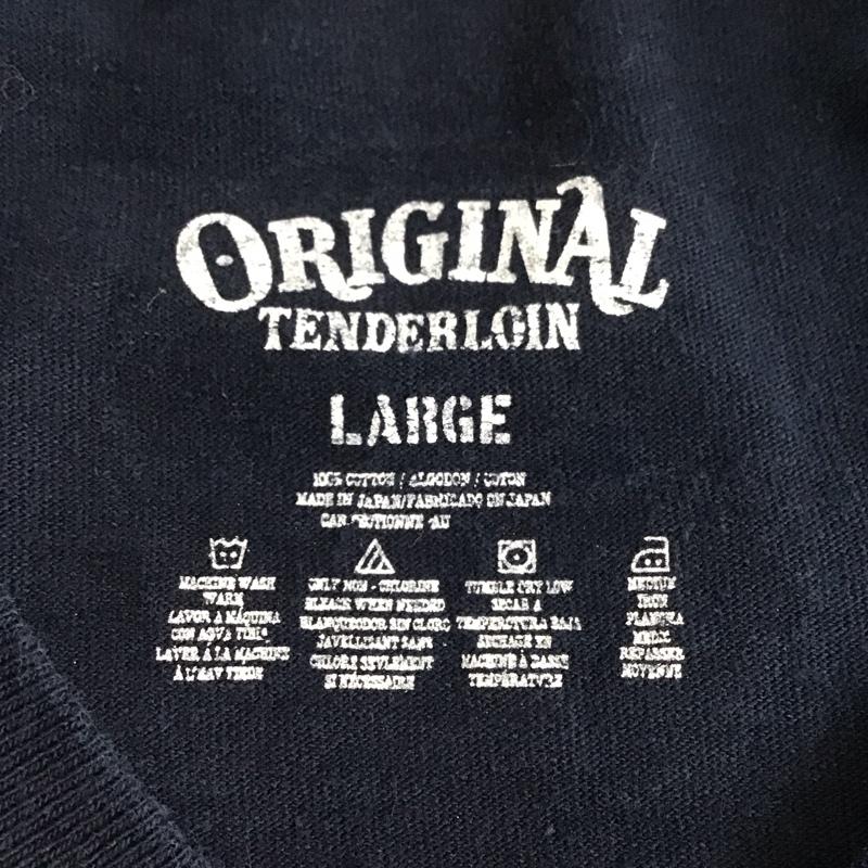 テンダーロイン TENDERLOIN Tシャツ 半袖 半袖カットソー プリントTシャツ クルーネックカットソー L プリント 紺 / ネイビー /  メンズ USED 古着 中古 10109805