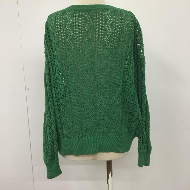 ローリーズファーム LOWRYS FARM カーディガン 長袖 LF622076AD 透かし編み FREE 無地 緑 / グリーン / レディース USED 古着 中古 10108155