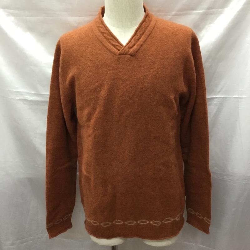 エーグル AIGLE ニット、セーター 長袖 長袖ニットカットソー ニット セーター クルーネックニット M 無地 橙 / オレンジ /  メンズ USED 古着 中古 10113342