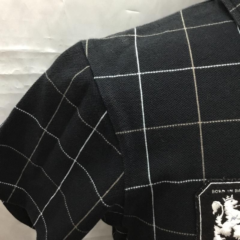 アール・ニューボールド R.NEWBOLD ポロシャツ 半袖 RN-MO-33950 チェック M ワンポイント 黒 / ブラック / メンズ USED 古着 中古 10109274