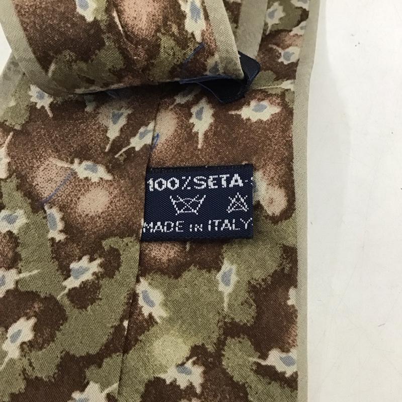 ミラ・ショーン mila schon ネクタイ ネクタイ シルク 総柄 茶 / ブラウン / X カーキ / カーキ / メンズ USED 古着 中古 10135303