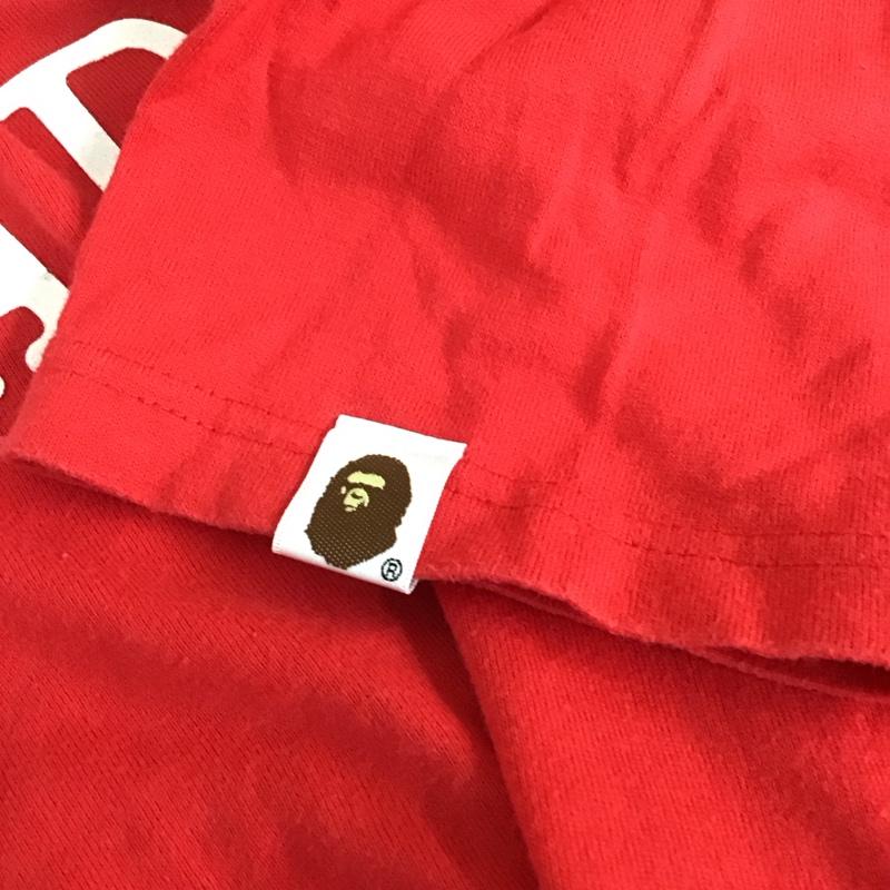 アベイシングエイプ A BATHING APE カットソー 七分袖 七分丈カットソー クルーネックカットソー プリントTシャツ XXS プリント 白 / ホワイト / X 赤 / レッド / レディース USED 古着 中古 10117501