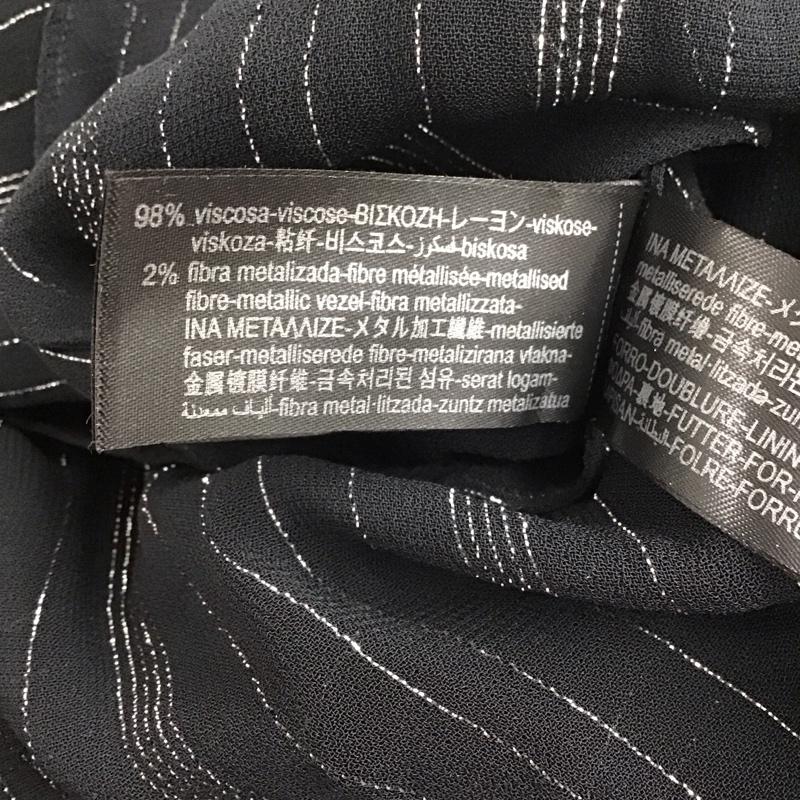 ザラ ZARA シャツ、ブラウス 長袖 長袖シャツ ストライプシャツ リボンカラーシャツ M ストライプ 黒 / ブラック / レディース USED 古着 中古 10125165