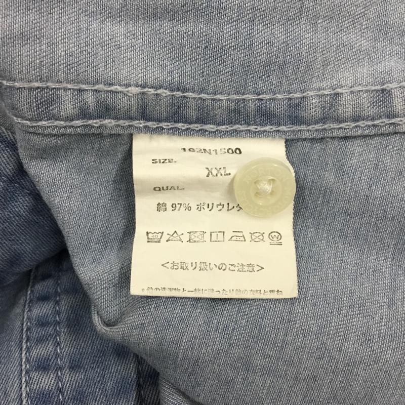 ノートン Norton シャツ、ブラウス 七分袖 デニムシャツ XXL 無地 水色 / ライトブルー / メンズ USED 古着 中古 10108888