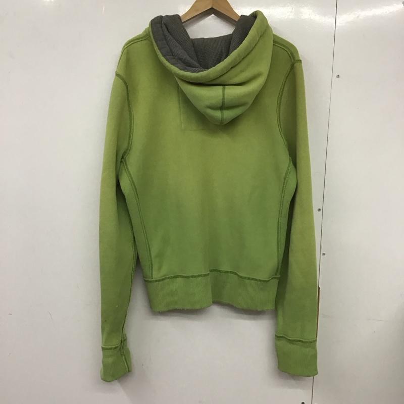 アバクロンビーアンドフィッチ ABERCROMBIE&FITCH パーカー 長袖 ジップアップパーカー 長袖パーカー カジュアルジャケット L ロゴ、文字 黄緑 / イエローグリーン /  メンズ USED 古着 中古 10132075
