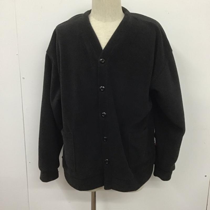 アヘヘ Ahe hee カーディガン 長袖 フリース Vネック L 無地 黒 / ブラック / メンズ USED 古着 中古 10106778