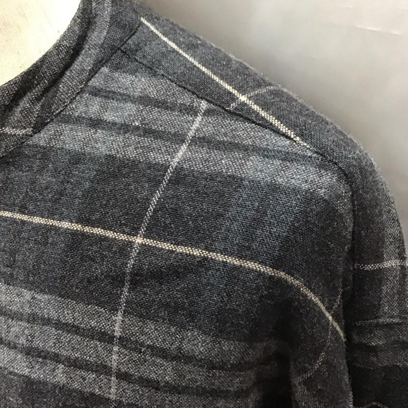 エンポリオアルマーニ EMPORIO ARMANI シャツ、ブラウス 長袖 長袖シャツ ノーカラーシャツ ポケットシャツ 長袖カットソー チェックシャツ 48 チェック マルチカラー / マルチカラー /  メンズ USED 古着 中古 10111469