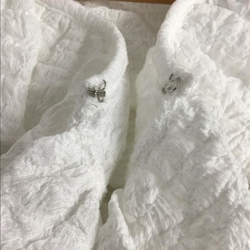 アルシーヴ archives カーディガン 長袖 長袖カーディガン 前開き フリルカラー M 無地 白 / ホワイト / レディース USED 古着 中古 10136739