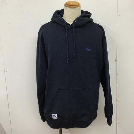ショット schott パーカー 長袖 長袖パーカー プルオーバーパーカー スウェット XL ロゴ、文字 紺 / ネイビー /  メンズ USED 古着 中古 10124910