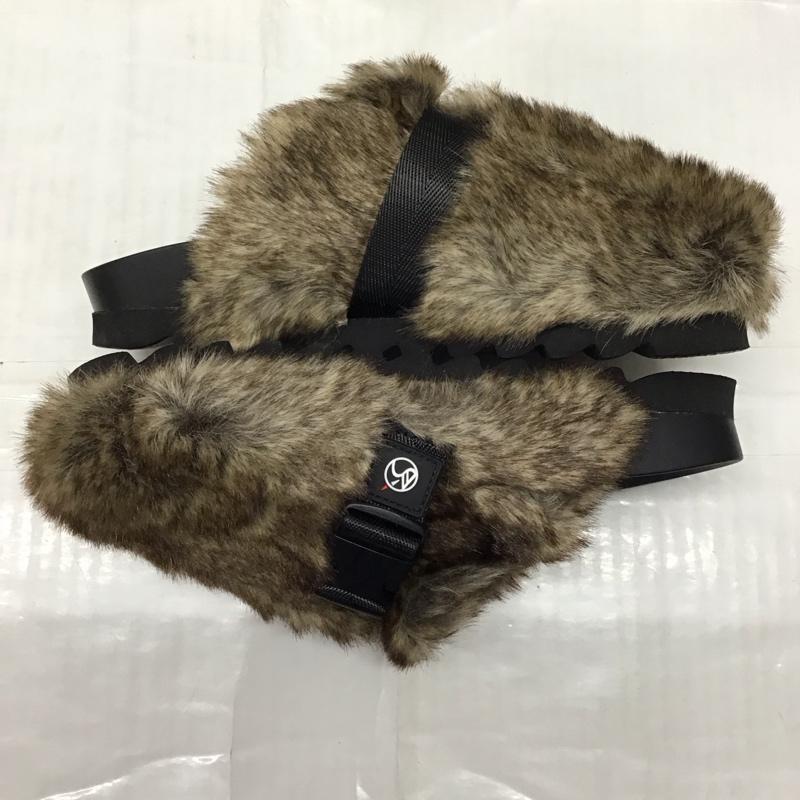 フリークスストア FREAK S STORE サンダル サンダル ファーサンダル OUTDOORS ファーサンダル クロッグサンダル 24cm 箱有 24.0cm 無地 茶 / ブラウン / X 黒 / ブラック / レディース USED 古着 中古 10121228