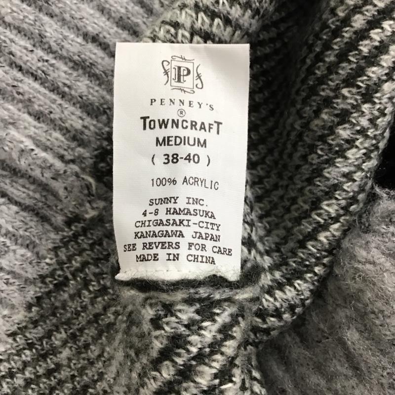 タウンクラフト TOWNCRAFT カーディガン 長袖 長袖カーディガン 前ボタン ニットカーディガン プリント 灰 / グレー / メンズ USED 古着 中古 10133069