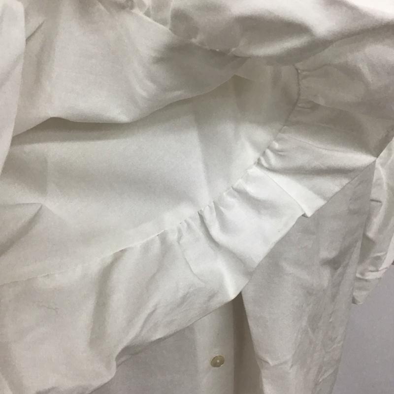 ザラ ZARA シャツ、ブラウス 七分袖 3666 162 250 フリル襟 ボリュームスリーブ M 無地 白 / ホワイト / レディース USED 古着 中古 10107969