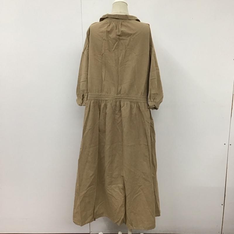 サマンサモスモス Samansa Mos2 ワンピース ロングスカート ygi-1104858 半袖ロングワンピース シャツワンピース リネン FREE 無地 ベージュ / ベージュ / レディース USED 古着 中古 10108835